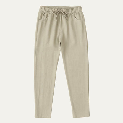 Men's Linen Jogger Pants Lightweight Beige - VibreMode