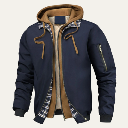 Men's Multi-Layer Hooded Bomber Jacket