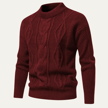Men's Cable Knit Sweater Round Neck Winter