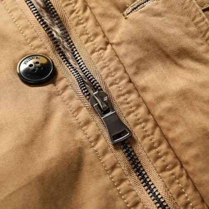 Men's Winter Hooded Parka Jacket Fleece Lining