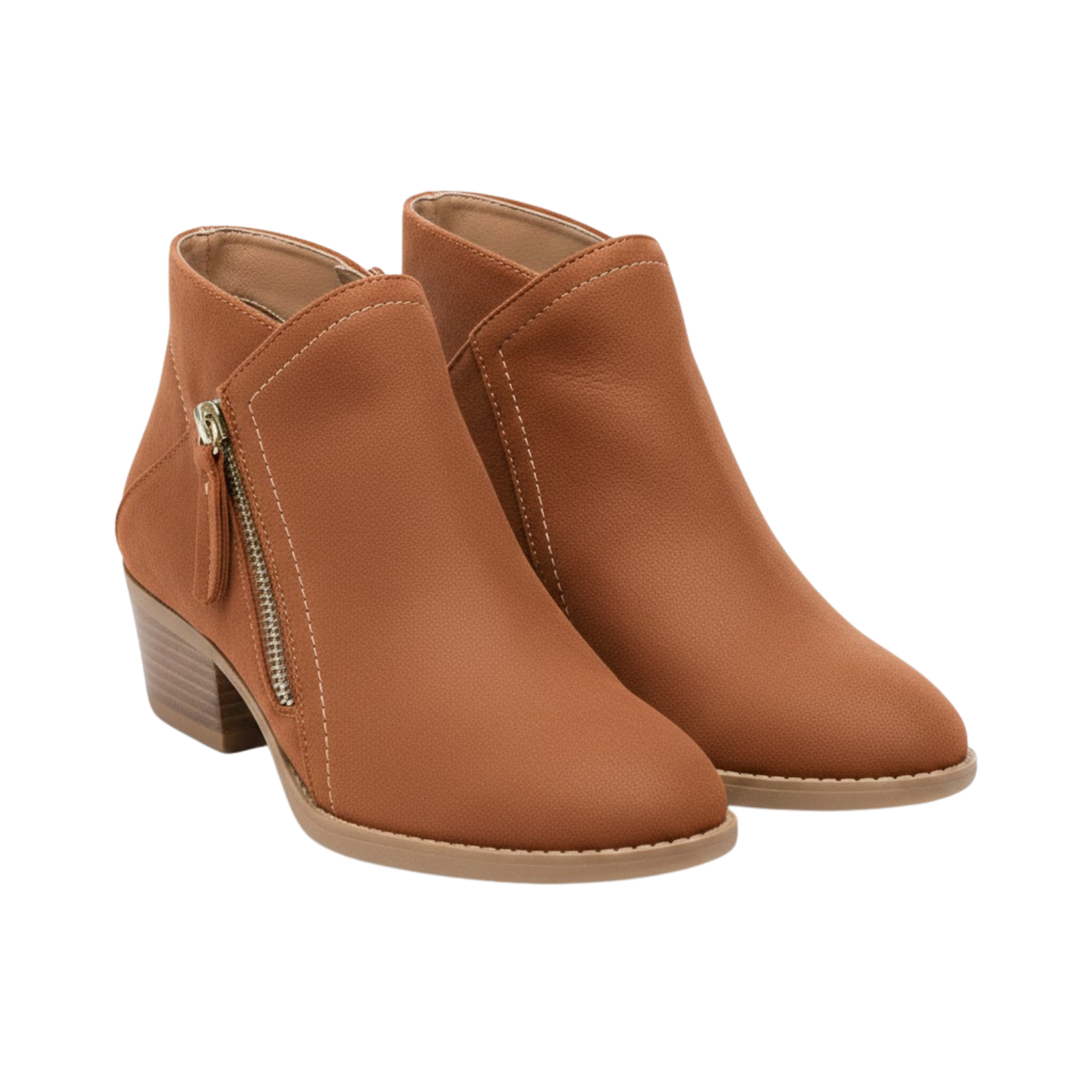 Ladies Comfortable Fall Suede Low Heel Chelsea Ankle Boots - VibreMode