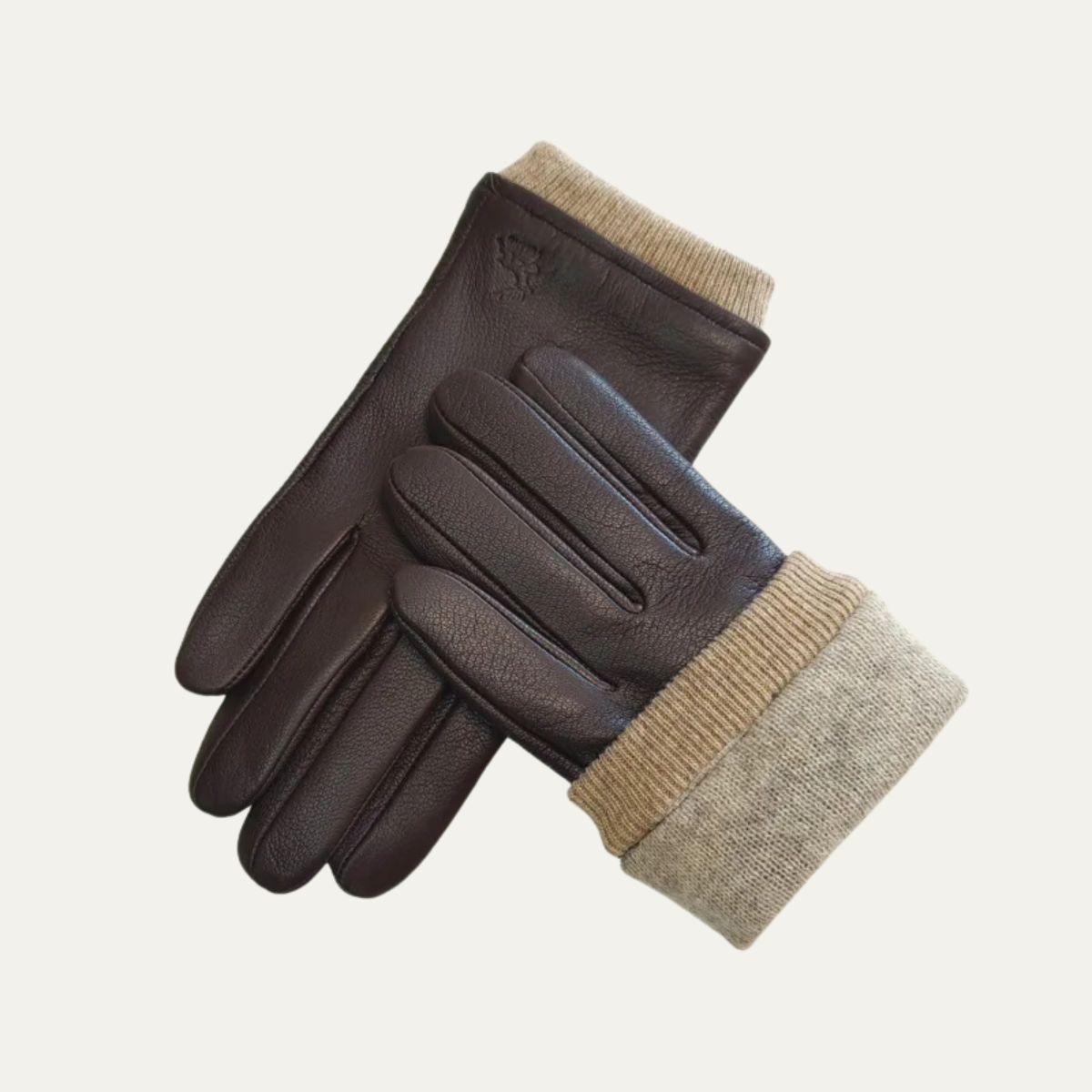 Men's Leather Wool Lined Driving Gloves