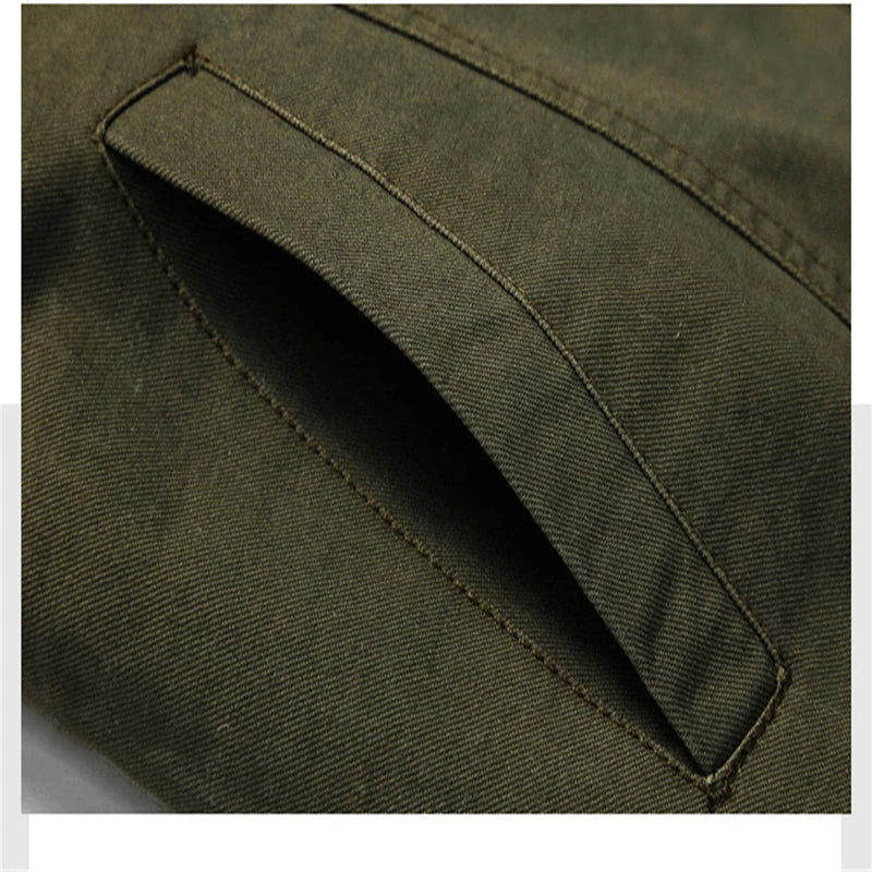 Men's Military Jacket Cotton Rugged Style Beige