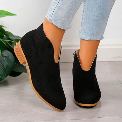 Chic Leopard Ankle Boots for Women with Zip
