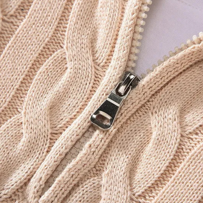 Men's Cotton Cable Knit Half Zip Sweater