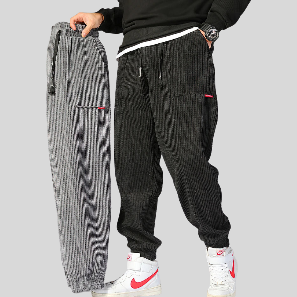 Men's Corduroy Wide Leg Joggers Relaxed Fit