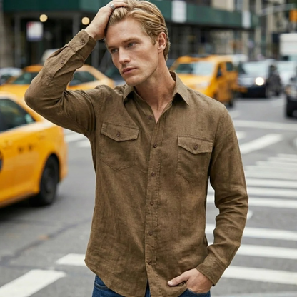 Men's Soft Casual Shirt Single Breasted