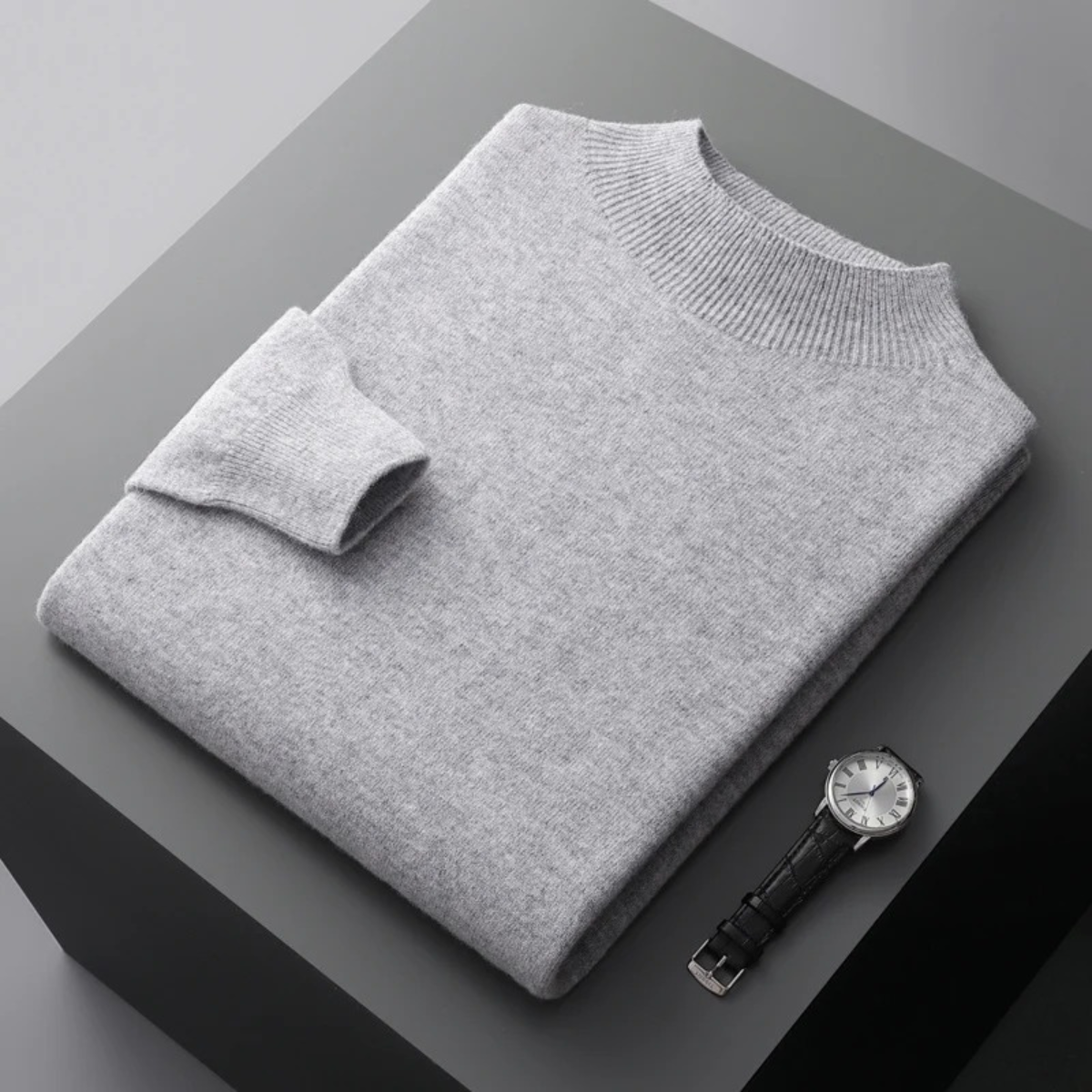 Men's Mock Neck Knit Sweater