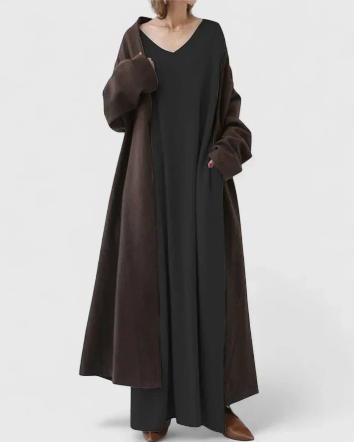 Ladies Elegant V Neck Floor Length Dress