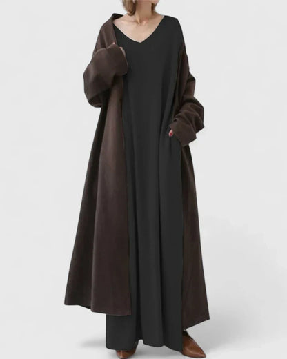 Ladies Elegant V Neck Floor Length Dress