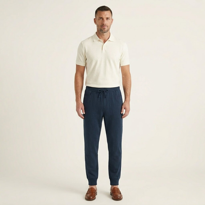 Men's Linen Jogger Pants Lightweight Beige