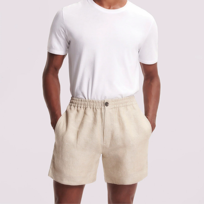 Linton Men's Linen Shorts Tailored Summer Beige