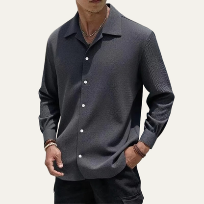 Men's Relaxed Fit Textured Casual Shirt