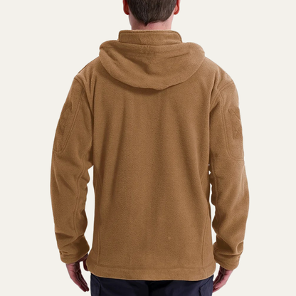 Men's Tactical Fleece Jacket Hooded Multi Pockets