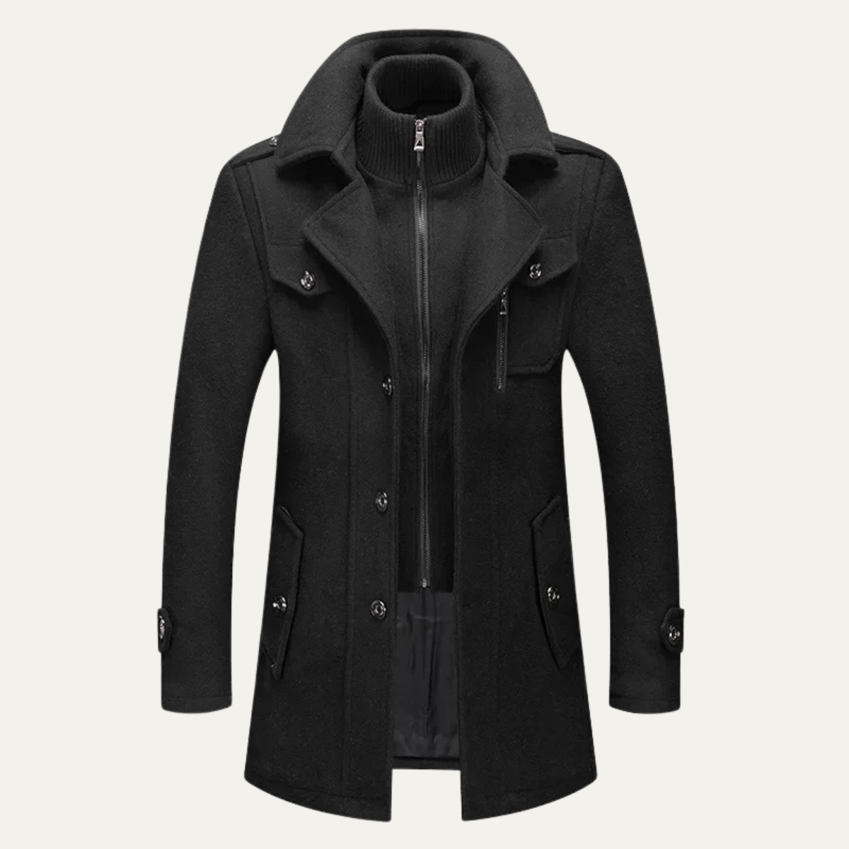 Men's Wool Blend Winter Coat - VibreMode