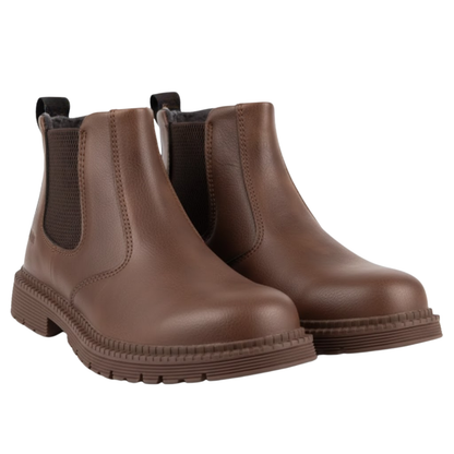 Durable Men's Leather Steel Toe Work Boots Waterproof - VibreMode