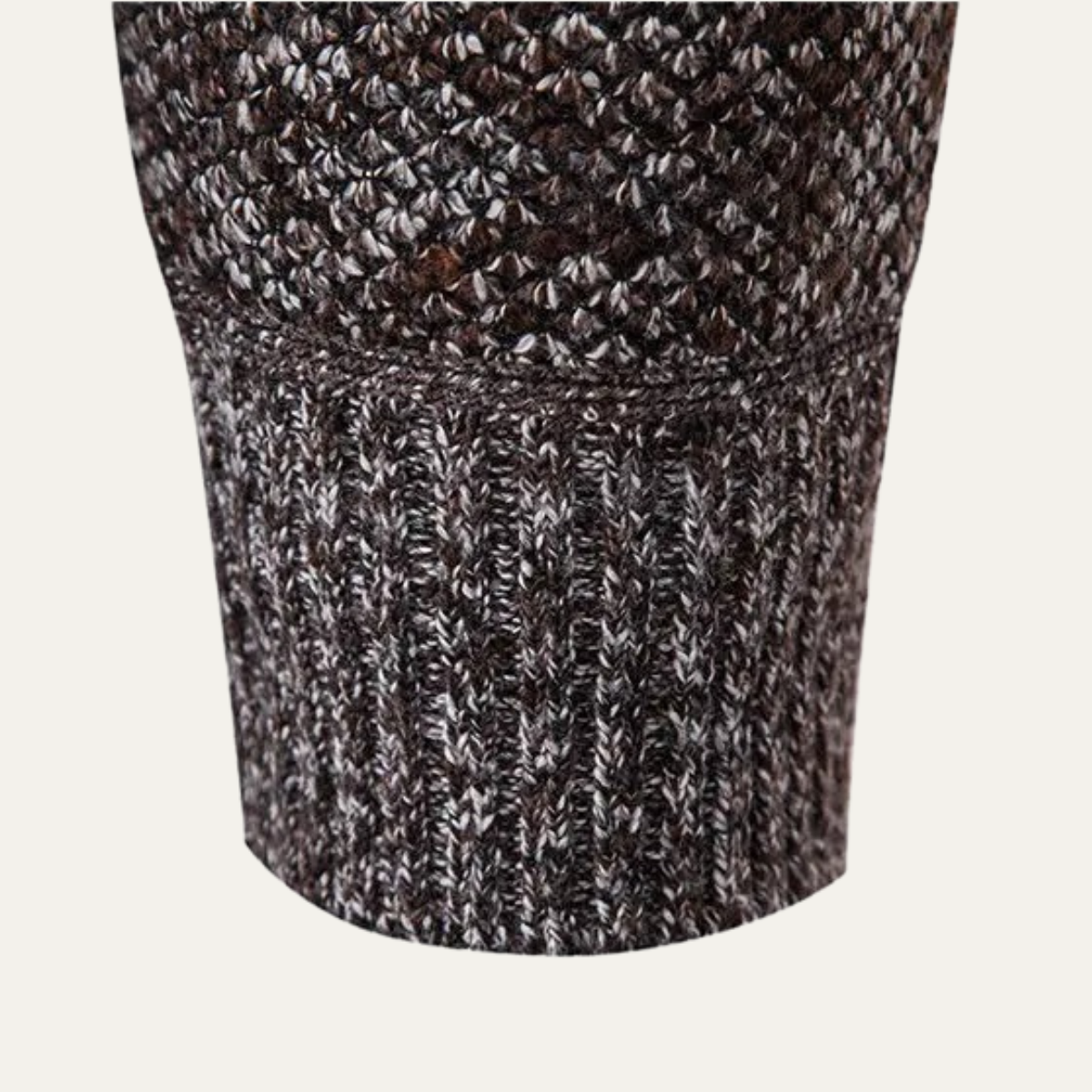 Men's Knit Fleece Cardigan Diamond Pattern Zip Front