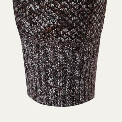 Men's Knit Fleece Cardigan Diamond Pattern Zip Front