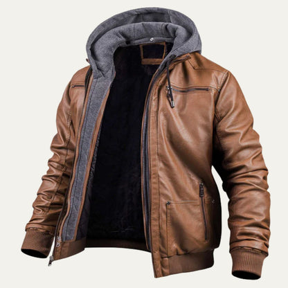 Men's Leather Jacket Modern Warm Brown