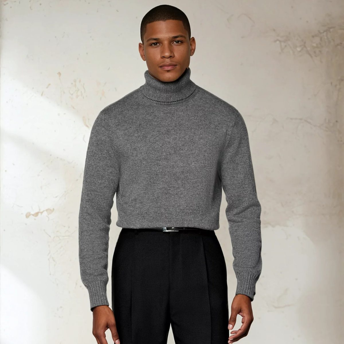 Men's Warm Turtleneck Knit Sweater