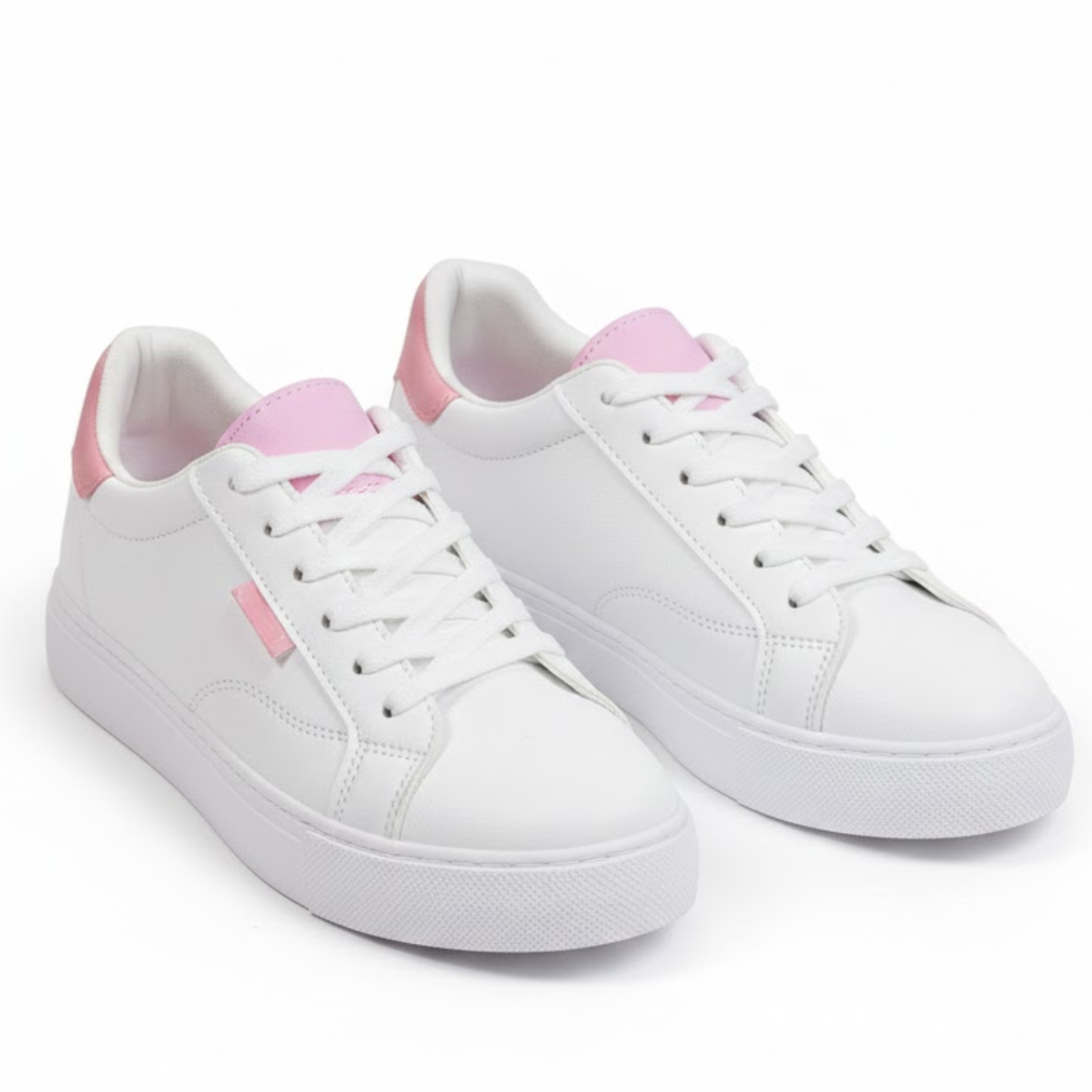 Classic White Lace Up Sneakers for Women - VibreMode