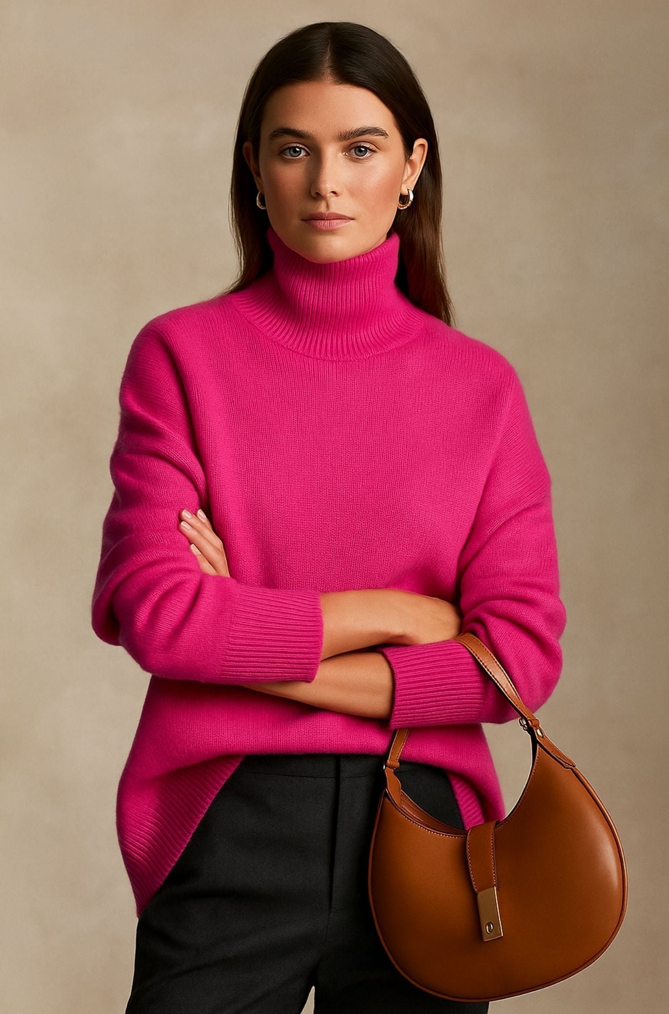 Women's Long Sleeve Turtleneck Sweater Knit Pullover