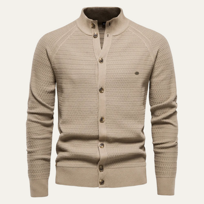 Men's Knitted Cotton Cardigan Button Up Casual
