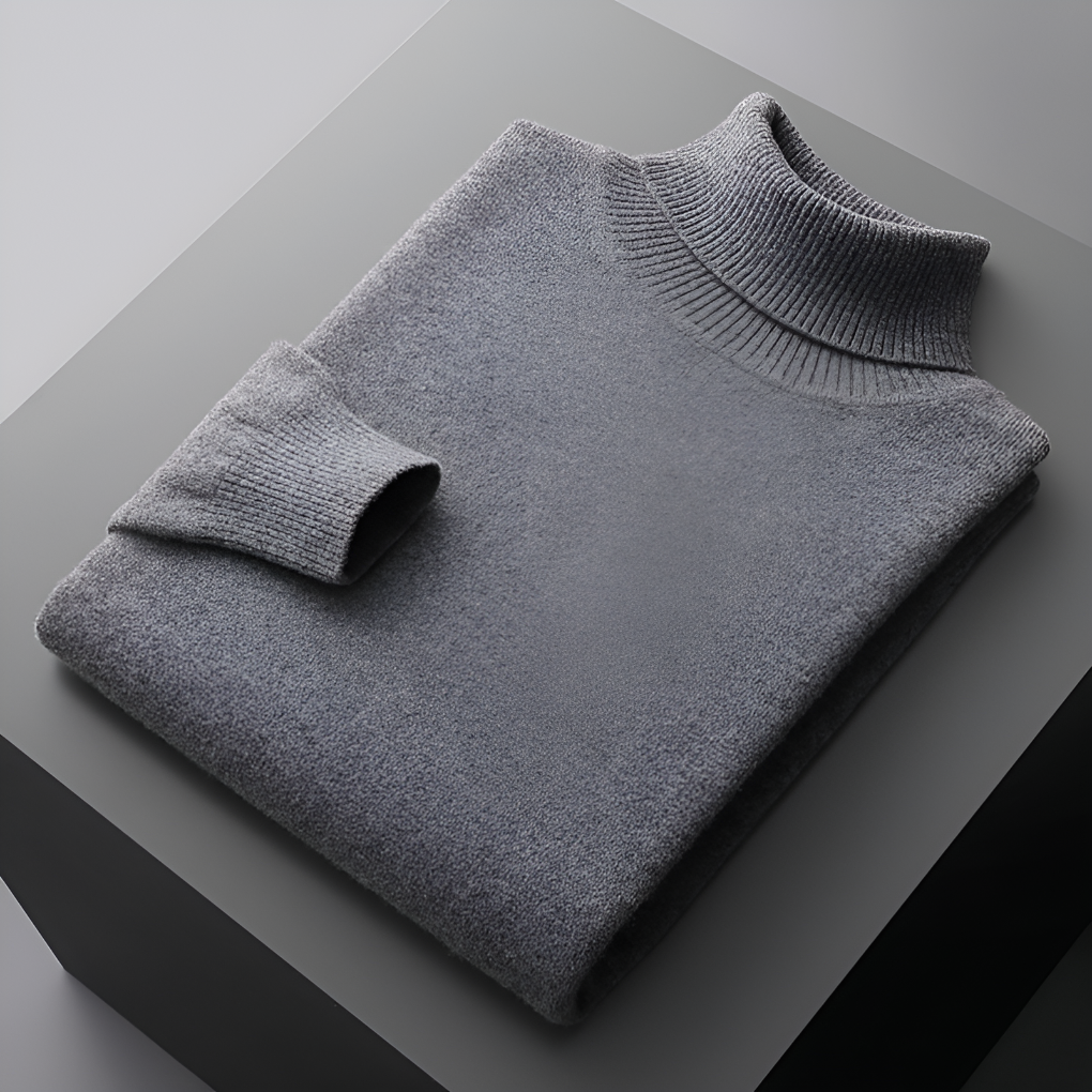 Men's Fine Wool Turtleneck Sweater