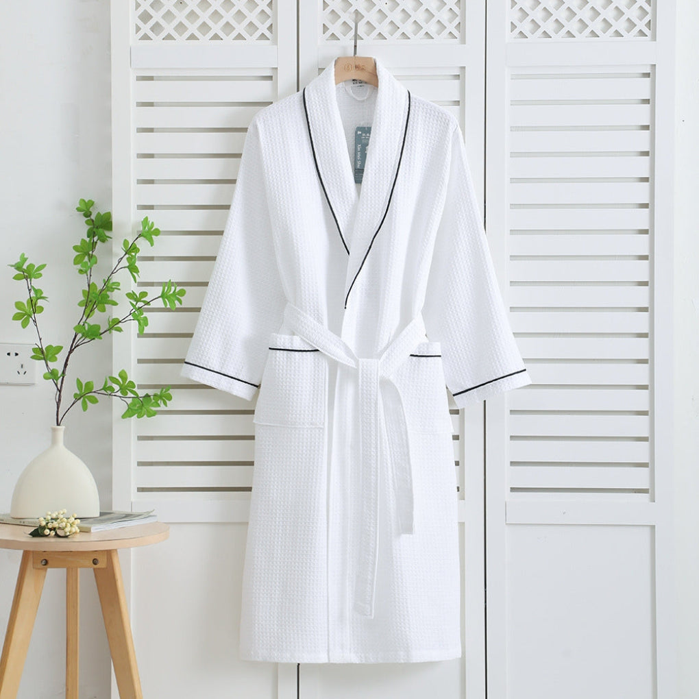 Cotton Waffle Bathrobe Lightweight