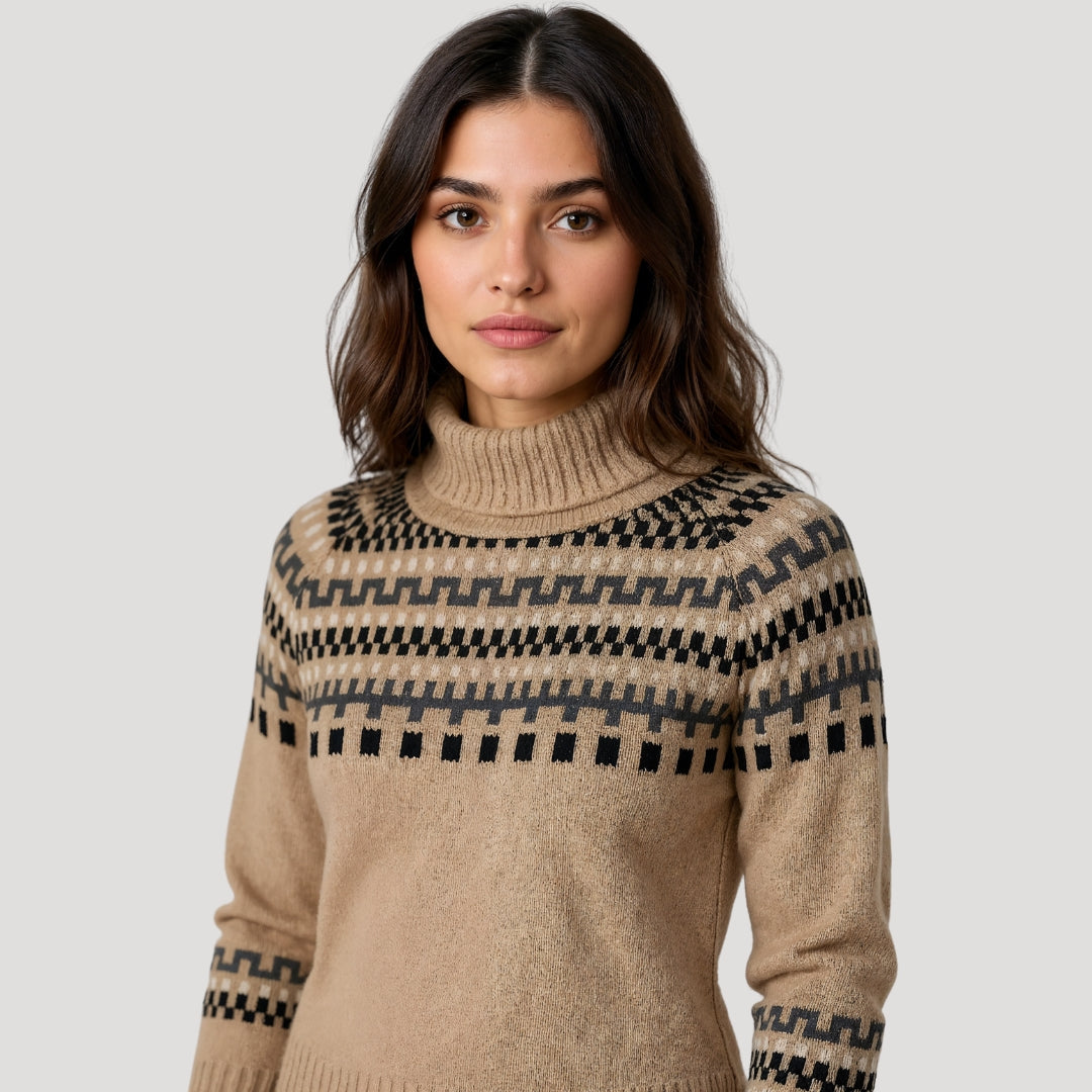 Fashionable Floral Crew Neck Women's Sweater