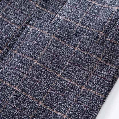 Men's Plaid Jacket Business Casual Wool Blend