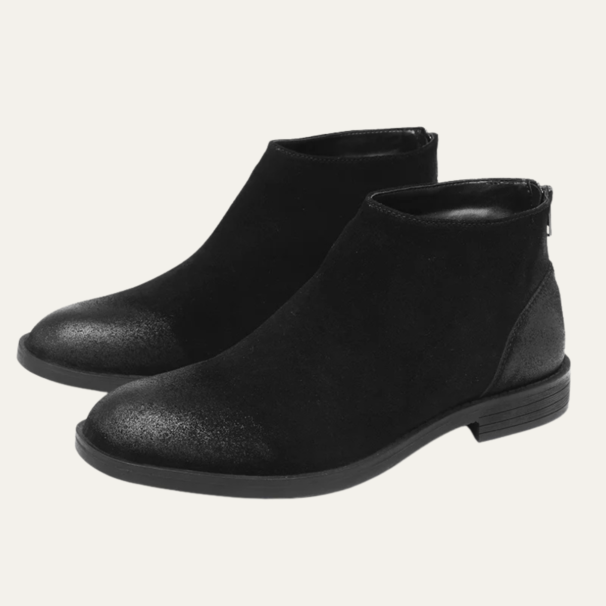 Vicenza Men's Suede Leather Ankle Boots Zip Up - VibreMode