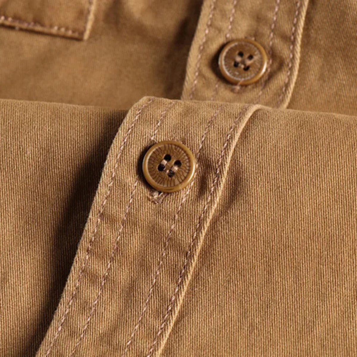 Men's Cotton Cargo Work Shirt Button Up With Pockets