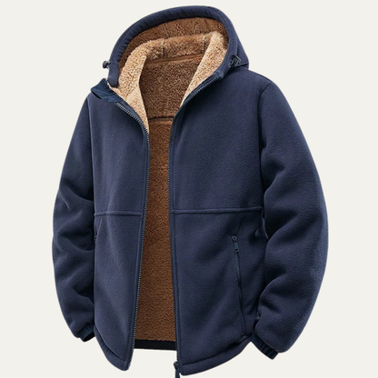 Men's Soft Shell Hooded Jacket Fleece Lined Thick Winter