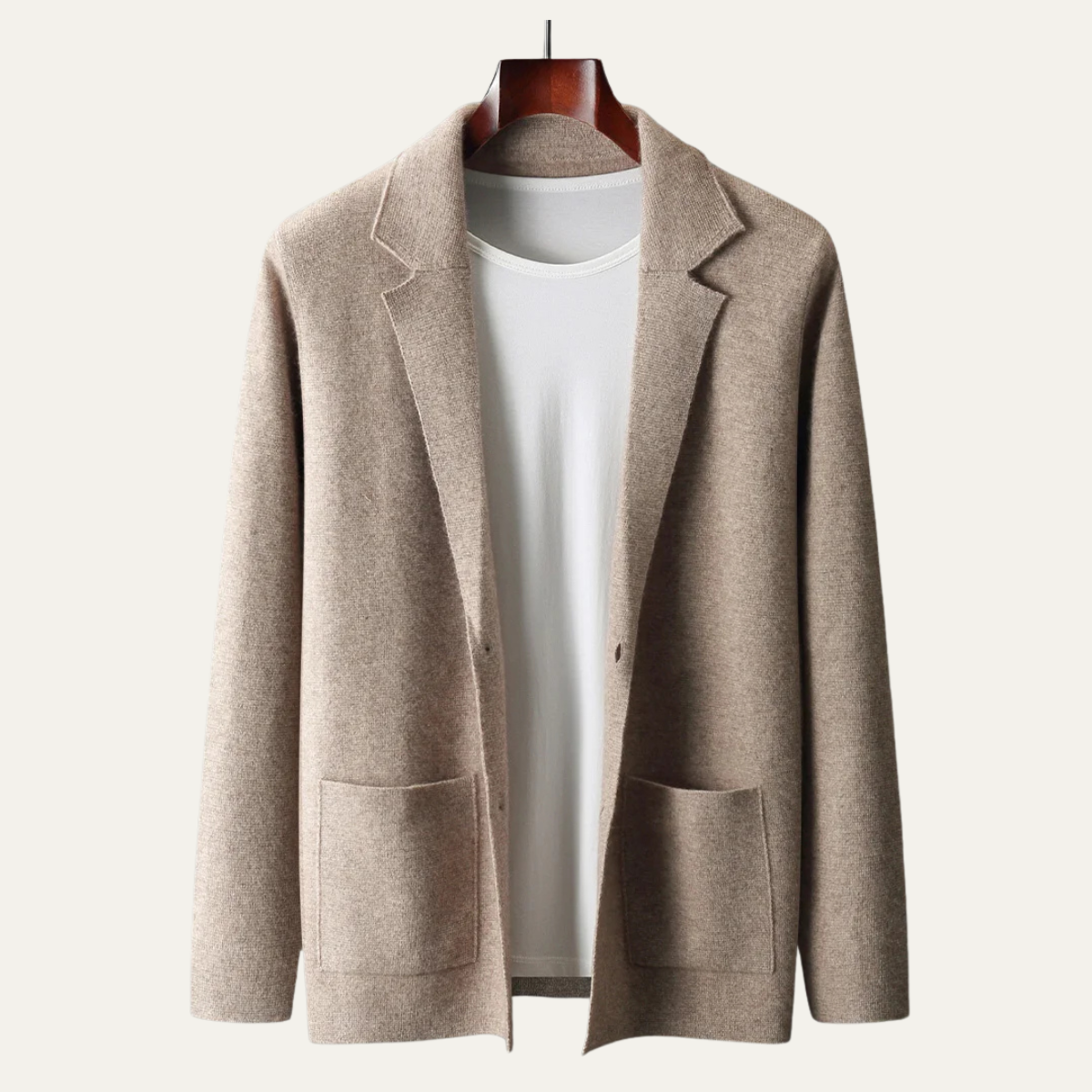 Men's Merino Wool Cardigan Soft Knit Grey