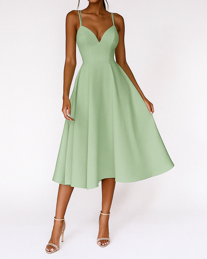 Elegant Ladies Strappy Mid Length Party Dress