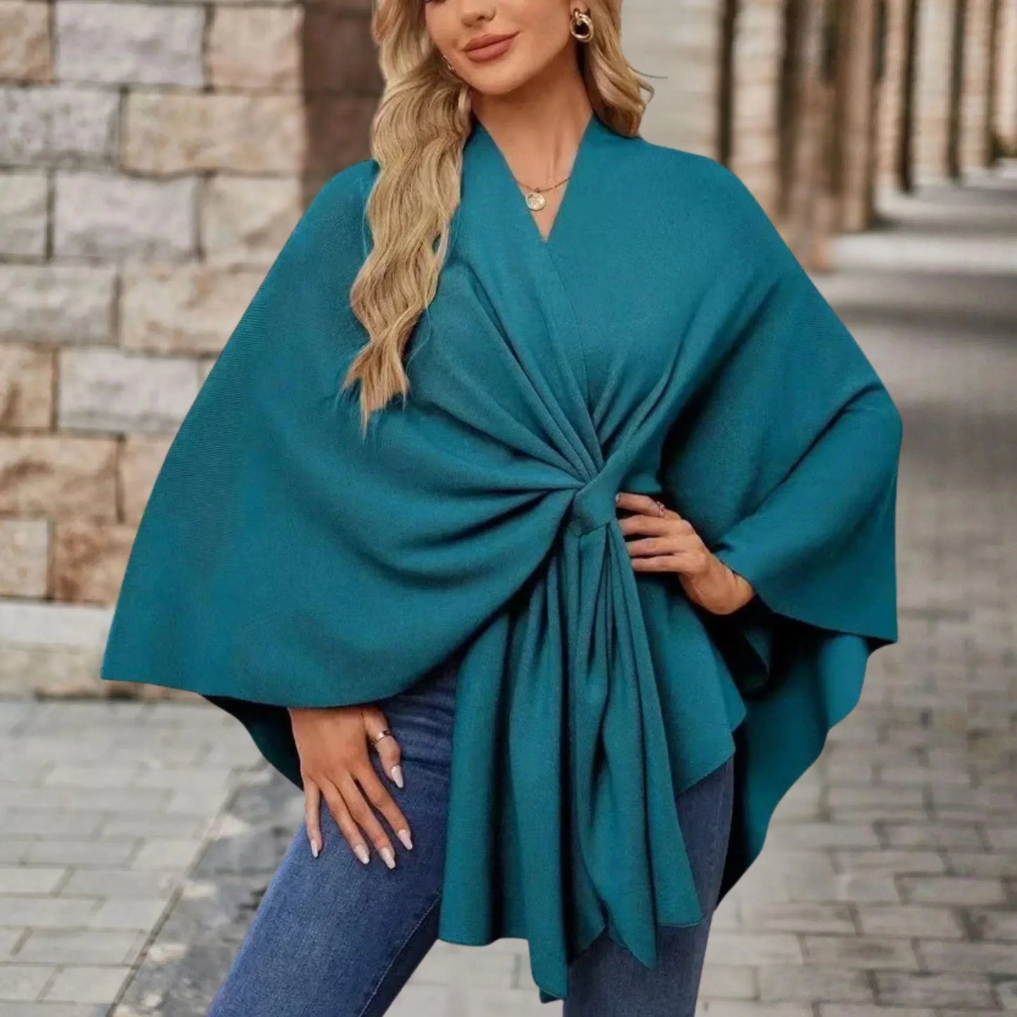 Women's Wrap Blouse Poncho Style
