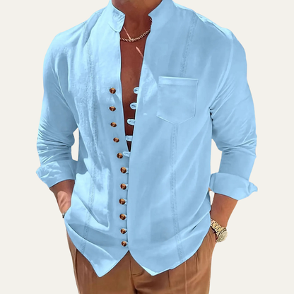 Men's Retro Casual Shirt Multi Button Summer