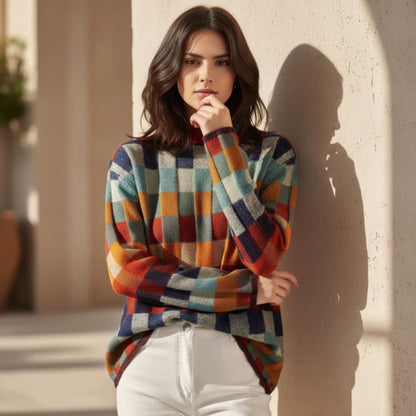 Classic Plaid Wool Crew Sweater