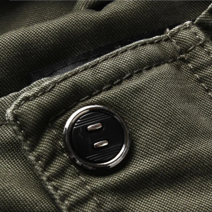 Men's Military Cargo Jacket Stand Collar Olive