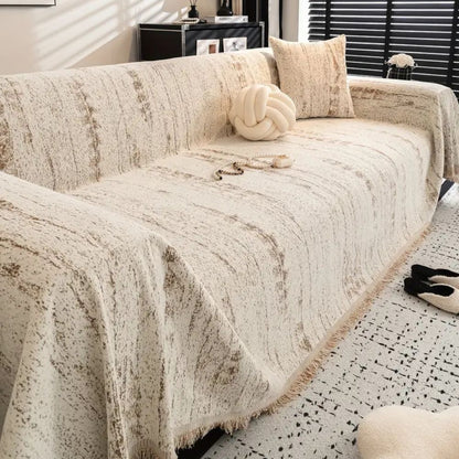 Elegant Sofa Cover Cream Colored Stretchable