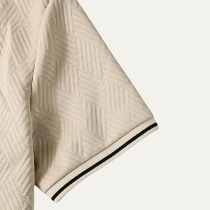 Men's Textured Polo Shirt Apricot