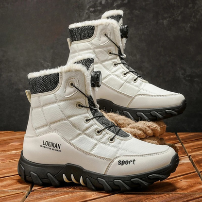 Men's Insulated Snow Boots Plush Lined Waterproof Black