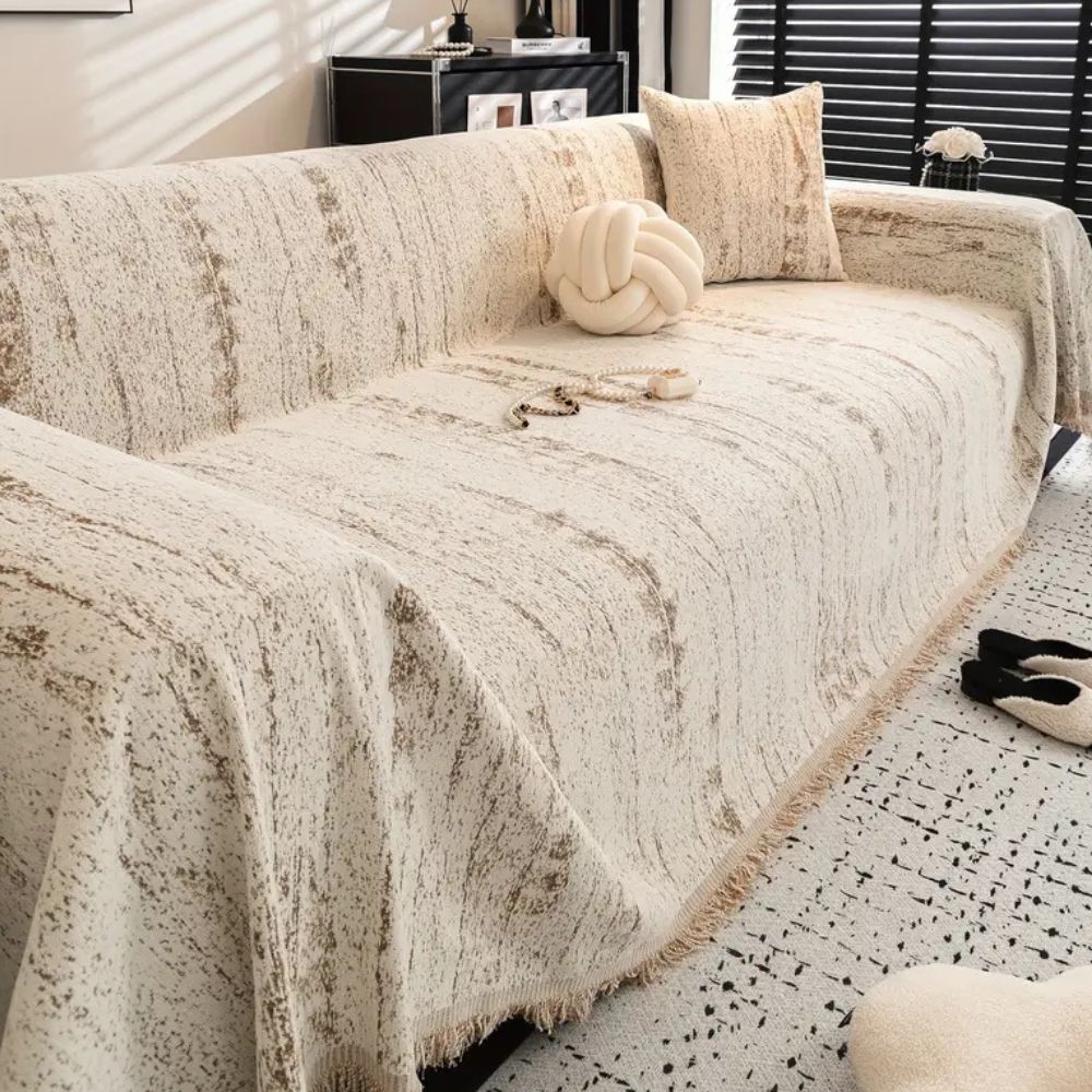 Elegant Sofa Cover Soft Cream Color