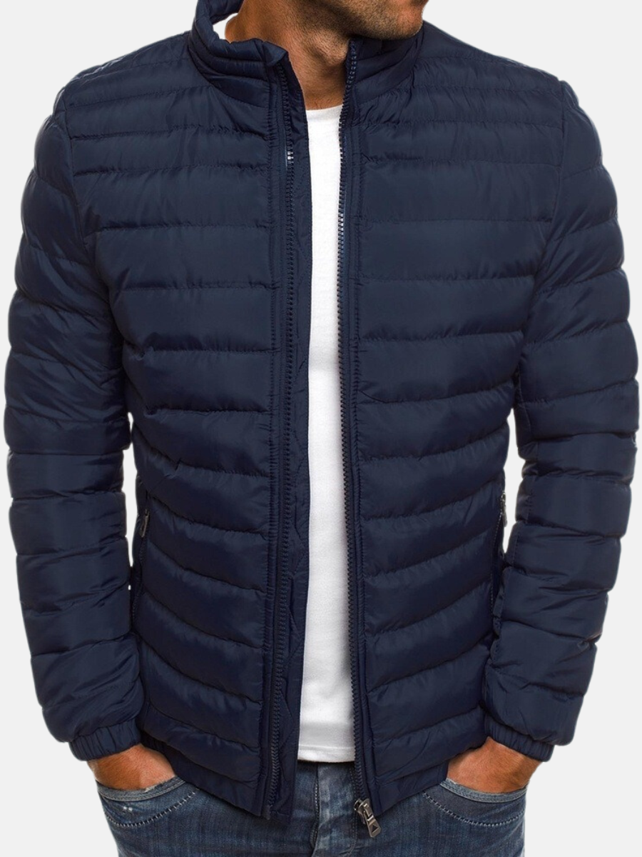 Men's Puffer Bomber Jacket Zip Closure