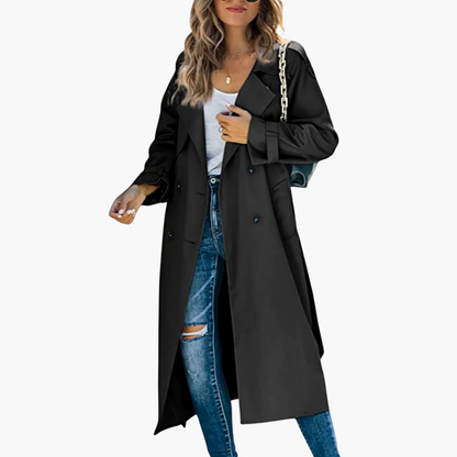 Women's Trench Coat Button Front Waterproof