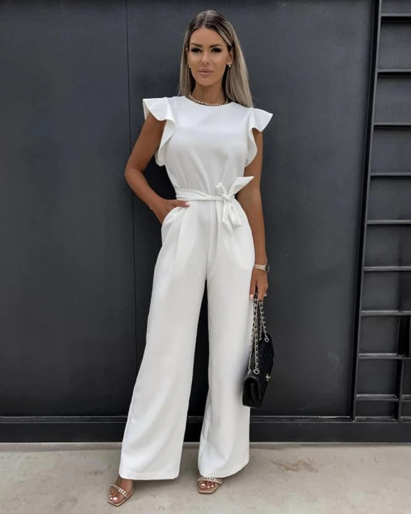 Women's Elegant Jumpsuit Flutter Sleeves