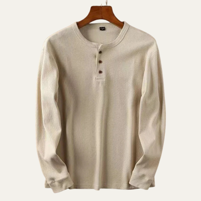 Men's Slim Fit Thermal Cotton Henley Shirt