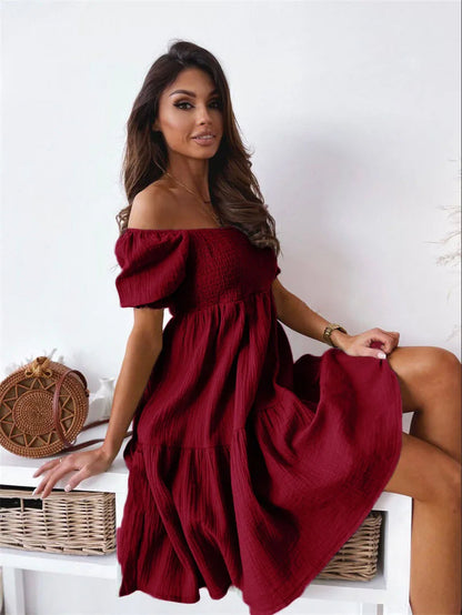 Women's One-Shoulder Mini Dress Summer