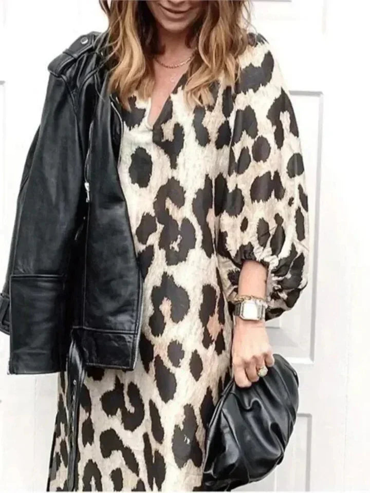 Women's Leopard Print Dress - VibreMode